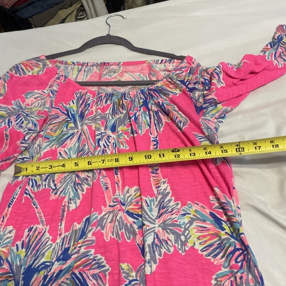 Lilly Pulitzer ALIA BEACH COVER UP Cotton Dress, Flamingo Pink Nice Stems XS K14 - Picture 8 of 9